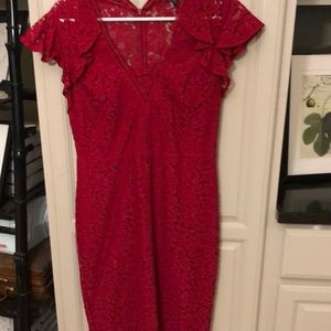 Express red lace dress